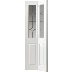 JB Kind / Canterbury Glazed White Bi-fold Internal Door White 35mm x 1981mm x 762mm