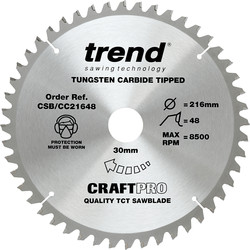 Trend Craft Circular Saw Blade 216 x 48T x 30mm CSB/CC21648