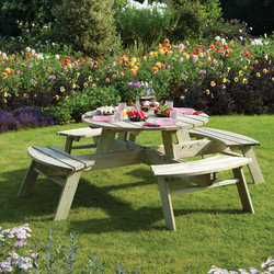 Rowlinson Rowlinson Round Picnic Table 200cm (h) x 200cm (w) x 200cm (d) - 79814 - from Toolstation