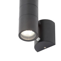 Leto Black Stainless Steel Up and Down Photocell Wall Light IP44