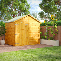 Power / Power Windowless Apex Shed 6' x 8' - Double Doors
