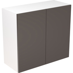 Kitchen Kit / Kitchen Kit Flatpack Slab Kitchen Cabinet Wall Unit Super Gloss Graphite 800mm