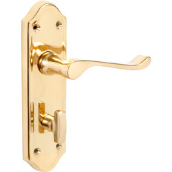 Mandara Door Handles Bathroom Brass