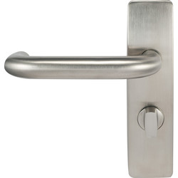 Eclipse Stainless Steel Round Bar Lever on Plate Bathroom Plate 175x44mm - 80357 - from Toolstation