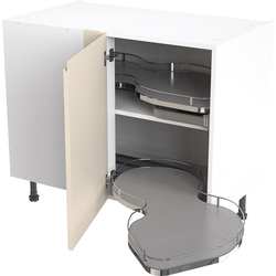 Kitchen Kit Ready Made J-Pull Kitchen Cabinet Pull Out Base Blind Corner Unit Ultra Matt Cashmere 1000mm Right Hand