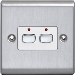 Energenie MiHome Smart Light Switch 2 Gang 13A Steel
