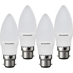 Sylvania Sylvania LED Frosted Candle Lamp 5W BC (B22) 470lm - 80981 - from Toolstation