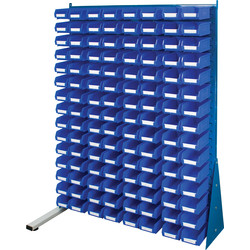 Barton Steel Louvre Panel Adda Stand with Blue Bins 1600 x 1000 x 500mm with 120 TC2 Blue Bins