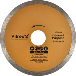Vitrex Tile & Ceramic Cutting Diamond Blade 110mm Gen Purpose