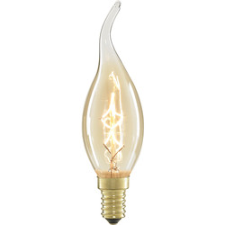 C35L Vintage Incandescent Decorative Dimmable Lamp 40W SES (E14) Tinted 140lm