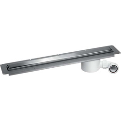 McAlpine Slimline Channel Drain With Brushed Finish Cover Plate 800mm