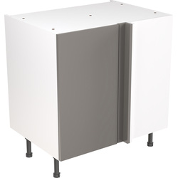 Kitchen Kit Flatpack Slab Kitchen Cabinet Base Blind Corner Unit Super Gloss Dust Grey 800mm