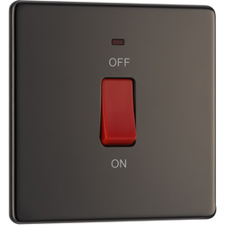 BG BG Screwless Flat Plate Black Nickel 45A DP Switch Switch & Neon 1 Gang - 83619 - from Toolstation