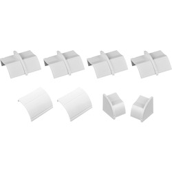 D Line Trade D-Line 1/4 Round Coupler, Inlet, Outlet & End Cap Pack  - 83995 - from Toolstation