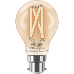 Philips WiZ LED Clear Filament Tunable White Smart Light Bulb A60 B22 60W