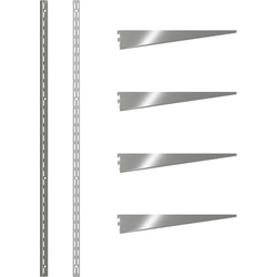 Rothley Krome Twin Slot Shelving Kit 1600mm Uprights (x2) & 470mm Brackets (x4)