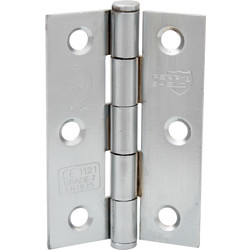 Unbranded Grade 7 Button Tip Fire Door Hinge 75mm Polished Chrome - 85509 - from Toolstation