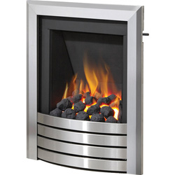 Be Modern Flare Slimline Slide Control Gas Fire 16" Inlet - Brushed Steel Fascia