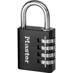 Master Lock / Master Lock Combination Padlock Aluminium 40 x 78 x 15mm Black