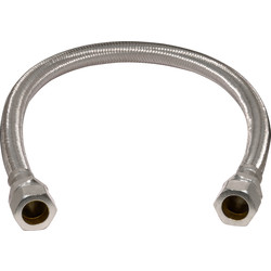 Flexible Tap Connector 15mm x 3/8" 10mm Bore. 300mm