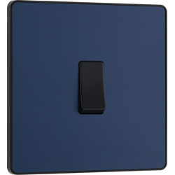 BG Evolve Matt Blue (Black Ins) Single Intermediate Light Switch, 20A 16Ax 