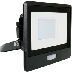 V-TAC IP65 LED PIR Sensor Floodlight with Samsung Chip 30W Black 2340lm Warm White