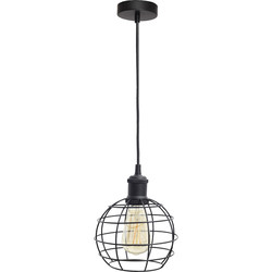 4lite WiZ 4lite WiZ Connected Decorative Single Black Pendant with Birdcage and ST64 6.5W LED Smart WiFi Bulb Warm to Cool White 720lm - 86649 - from Toolstation