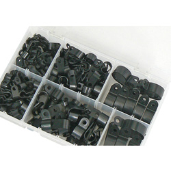 Assorted P Clips Kit Black 4.8-27.9mm
