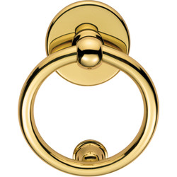Victorian Ring Door Knocker Polished Brass