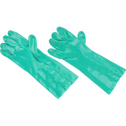 Ansell Ansell Solvex 37-185 Chemical Resistant Nitrile Green Gauntlets Large - 86831 - from Toolstation