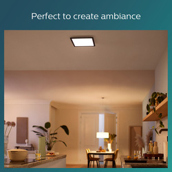 Philips CL560 Super Slim Square Panel Ceiling Light 300x300mm Black 12W ...