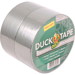 tape duck duct pack tapes cloth twin waterproof 50mm 50m silver toolstation
