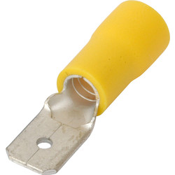 Spade Type Connectors Male 6mm Yellow