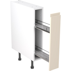 Kitchen Kit / Kitchen Kit Ready Made J-Pull Kitchen Cabinet Pull Out Base Unit Super Gloss Cashmere 150mm