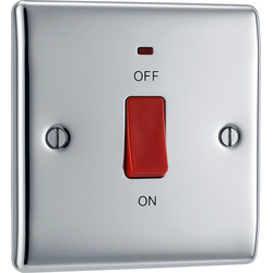 thumbnail interactive-video image 1 of AET Polished Chrome 45A Cooker Switch With Neon Indicator - Classical Plate CPCCSWWHT 1 of 4