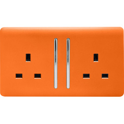 Trendiswitch / Trendiswitch Orange 2 Gang 13 Amp Switched Socket 2 Gang