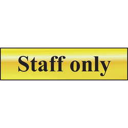 Brass Effect Door Sign Staff Only