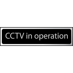 Chrome Effect Door Sign CCTV in Operation