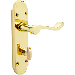 Eclipse Beaufort Door Handles Bathroom Brass - 88293 - from Toolstation