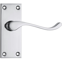 Lockworks / Lockworks Victorian Scroll Door Handle Short Latch Polished Chrome