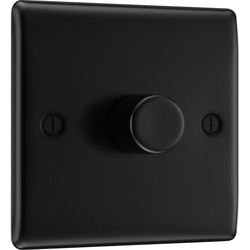 BG Nexus Metal Matt Black 200W Intelligent LED Dimmer Switch 1 Gang 2 Way