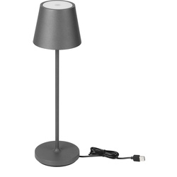 V-TAC IP54 LED USB Wireless Rechargeable Table Lamp 2W Grey 200lm 3000K