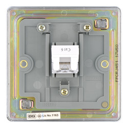 BG Screwless Flat Plate Polished Chrome RJ45 Outlet