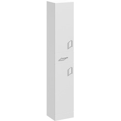 Nuie / nuie Mayford Double Door and Drawer Compact Tall Floor Standing Unit Gloss White 350mm