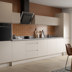 Kitchen Kit Flatpack J-Pull Kitchen Cabinet Larder End Ultra Matt Cashmere