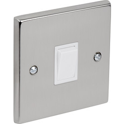 Satin Chrome / White Switch 10A 3 Gang 2 Way