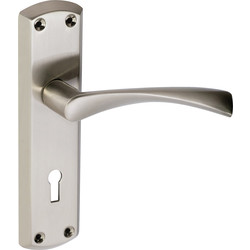 Monza Door Handles Lock Satin Nickel - 89215 - from Toolstation