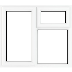 Crystal / Crystal Casement uPVC Window Left Hand Opening Next To a Top Opener 1190mm x 1190mm Clear Triple Glazed White