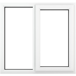 Crystal / Crystal Casement uPVC Window Right Hand Opening Next To a Fixed Light 1190mm x 1115mm Clear Double Glazing White