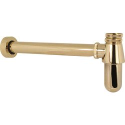 Deva 1 1/4" Bottle Trap with Wall Extension Gold